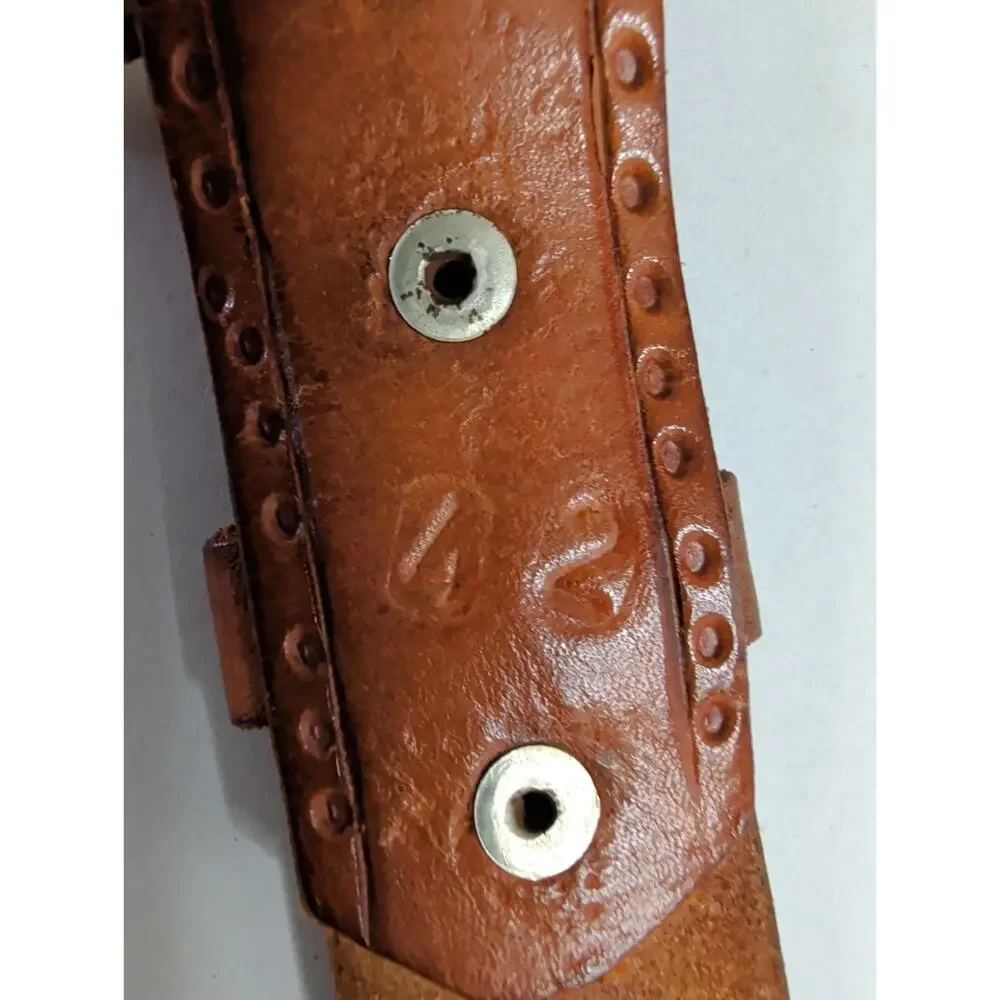 Eagle Embossed Braided Genuine Full Leather Hand Tooled Western 42Belt 47